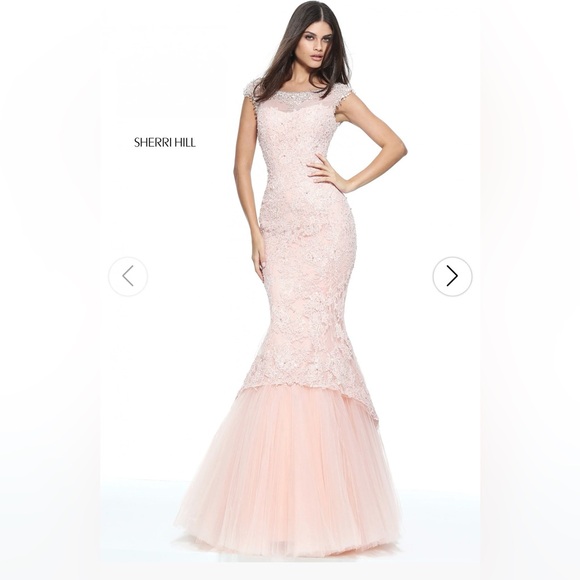 Sherri Hill Dresses & Skirts - Sherri Hill Blush Lace Mermaid Dress